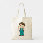 Tote Bag Écolier souriant avec cartable (Dos)