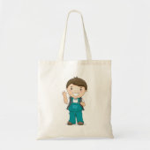 Tote Bag Écolier souriant avec cartable (Devant)