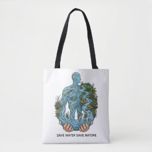 Tote Bag Économiser l'Eau Sauvegarder la Nature Éco-Respons