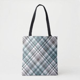 Tote Bag Écossais ,noir et blanc ,tartan,élégant, classique