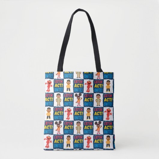 Tote Bag Écoute ! Agis ! Unissez ! Motif (Devant)