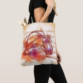 Tote Bag Écouteurs sur un arrière - plan et des notes (De près)