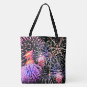Tote Bag Écran Fireworks, Patriotique, Vacances Imprimer (Devant)