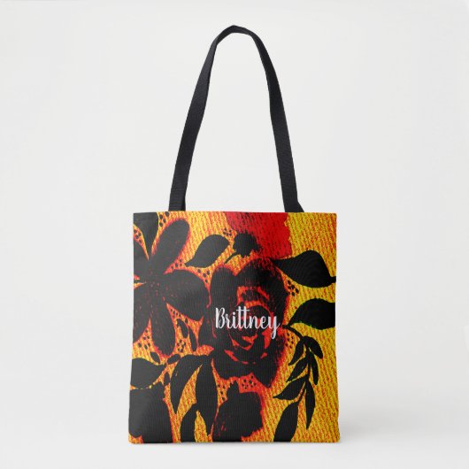Tote Bag Écran Fleurs Sombres Gothiques (Devant)
