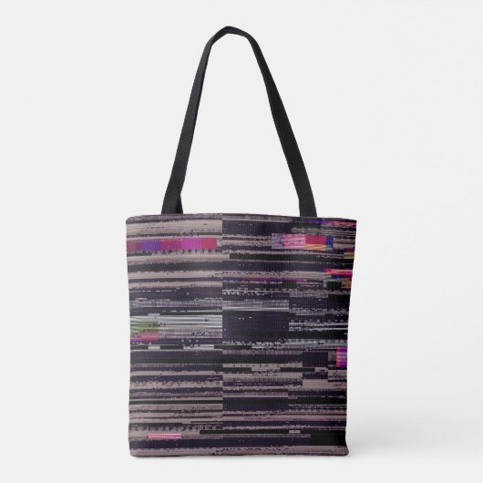 Tote Bag Écran TV rayé avec pixels cassés. Fu Abstrait (Dos)