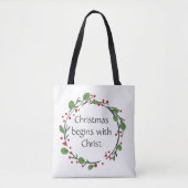 Tote Bag Écriture chrétienne de Noël (Devant)