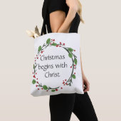Tote Bag Écriture chrétienne de Noël (De près)