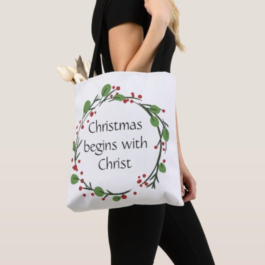 Tote Bag Écriture chrétienne de Noël (De près)