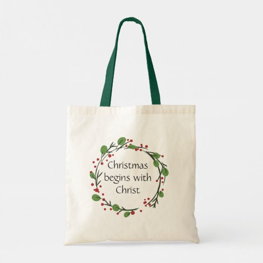 Tote Bag Écriture chrétienne de Noël (Dos)