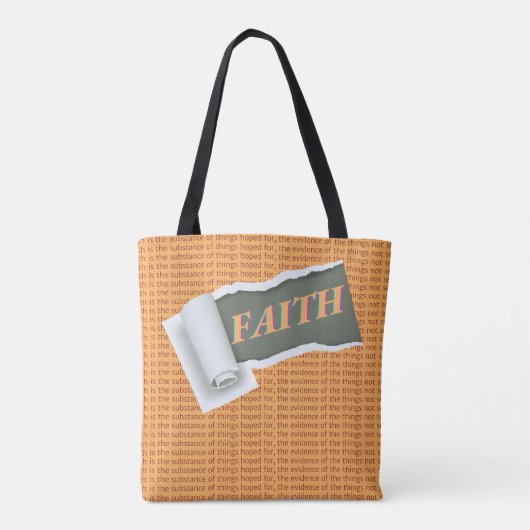 Tote Bag Écriture chrétienne inspirante Foi Orange (Dos)