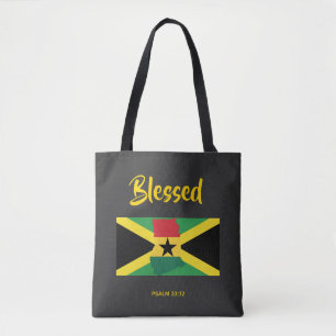Tote Bag Écriture chrétienne JAMAICA GHANA, à double patrim