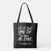 Tote Bag Écriture d'Amour Inspirationnelle - 1 Corinthiens  (Dos)