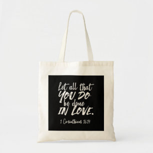 Tote Bag Écriture d'Amour Inspirationnelle - 1 Corinthiens 