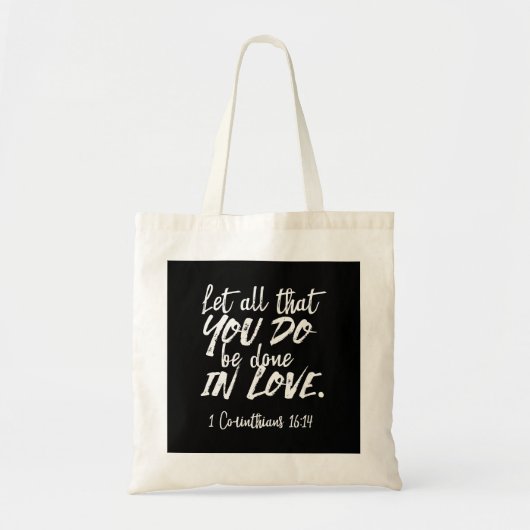 Tote Bag Écriture d'Amour Inspirationnelle - 1 Corinthiens  (Devant)