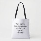 Tote Bag Écriture de Shakespear (Devant)
