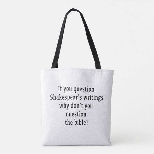 Tote Bag Écriture de Shakespear (Dos)