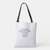 Tote Bag Écriture de Shakespear (Dos)