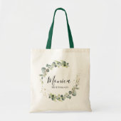 Tote Bag écriture élégante verdure feuillage bridesmaid (Devant)