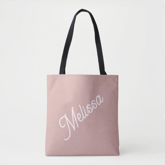 Tote Bag Écriture en gras monogramme, rose pâle moderne (Devant)