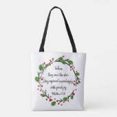 Tote Bag Écriture inspirée de Noël chrétien (Dos)