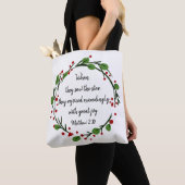 Tote Bag Écriture inspirée de Noël chrétien (De près)