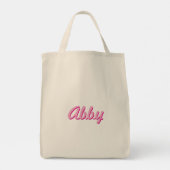 Tote Bag Écriture manuscrite rose Fun tendance personnalisé (Dos)