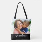 Tote Bag Écriture noire Grand-mère établie (Dos)