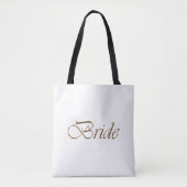 Tote Bag Écriture or blanc marié élégant chic (Devant)