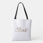 Tote Bag Écriture or blanc marié élégant chic (Dos)
