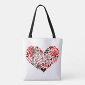 Tote Bag Écriture "Stand with Ukraine" et cœur (Dos)