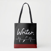 Tote Bag Écrivain Heartbeat (Devant)