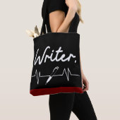 Tote Bag Écrivain Heartbeat (De près)