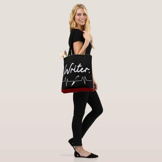 Tote Bag Écrivain Heartbeat (Sur le modèle)