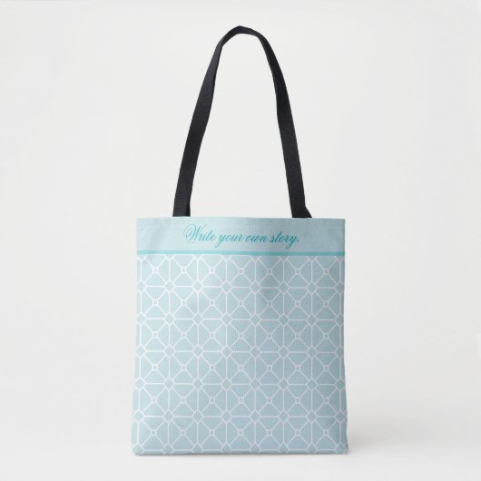 Tote Bag Écrivez votre propre histoire Turquoise et Motif b (Devant)