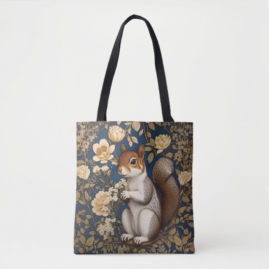 Tote Bag Écureuil Avec Fleurs Acacia William Morris (Devant)