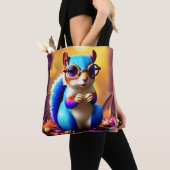 Tote Bag Écureuil bleu mignon avec lunettes (De près)