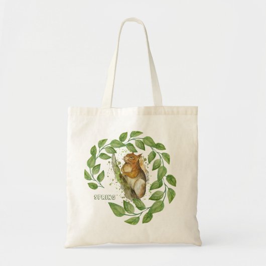 Tote Bag Écureuil d'aquarelle mignonne (Devant)