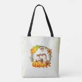 Tote Bag Écureuil de la couronne florale Automne Rustique (Dos)