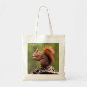 Tote Bag Écureuil de nom personnalisé