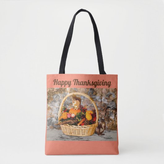 Tote Bag Écureuil de Thanksgiving (Devant)