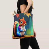 Tote Bag Écureuil mignon coloré assis-75463 (De près)
