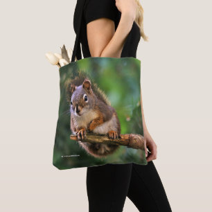 Tote Bag Écureuil rouge souillé dans le Fir