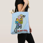 Tote Bag Ed, Edd, n Eddy sur un vélo (De près)