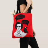 Tote Bag Edgar Allan Poe Boy et Raven (De près)