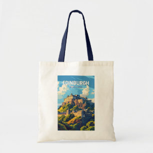 Tote Bag Edinburgh Scotland Travel Art Vintage