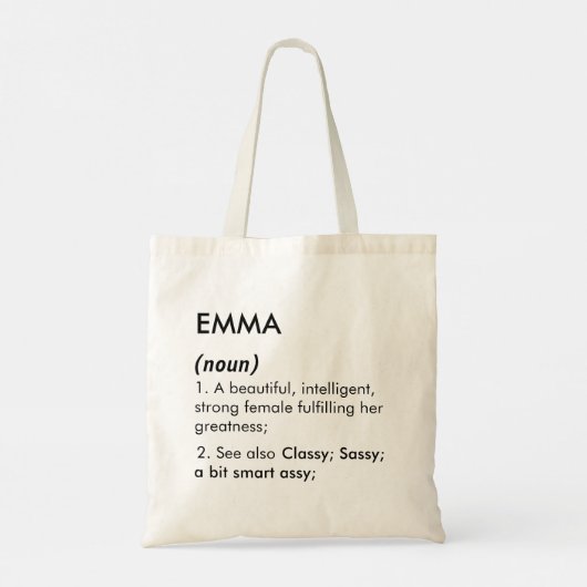 Tote Bag Editable Emma name definition, custom name (Dos)