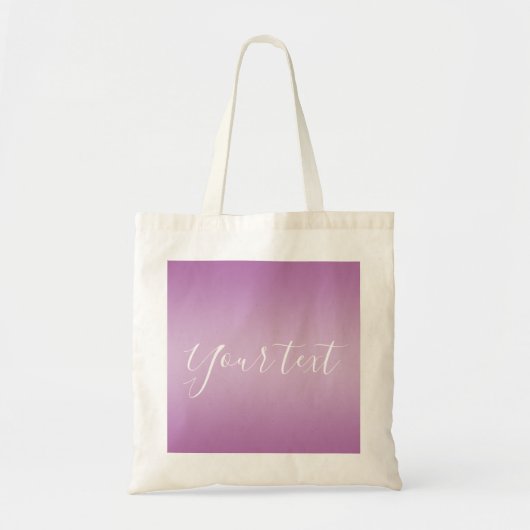 Tote Bag Editable Soft Mauve Ombre & White Text Script (Devant)