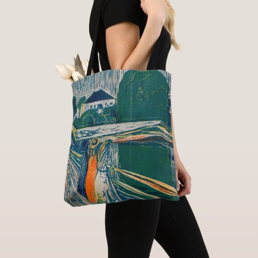 Tote Bag Edvard Munch - Les filles sur le pont, Lithographe (De près)