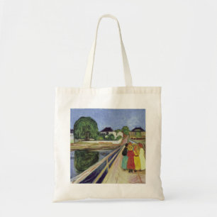 Tote Bag Edvard Munch Peinture Girls on the Bridge (c 1902)