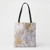 Tote Bag Effet de marbre blanc et or sophistiqué (Devant)
